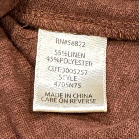 Max studio linen blend cropped T-shirt size small - Picture 3 of 4